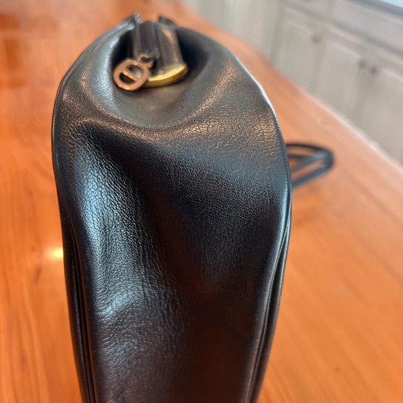 Dior Black Leather Shoulder Bag with Gold Accents Rare Gorgeous Vintage bag - Picture 6 of 16